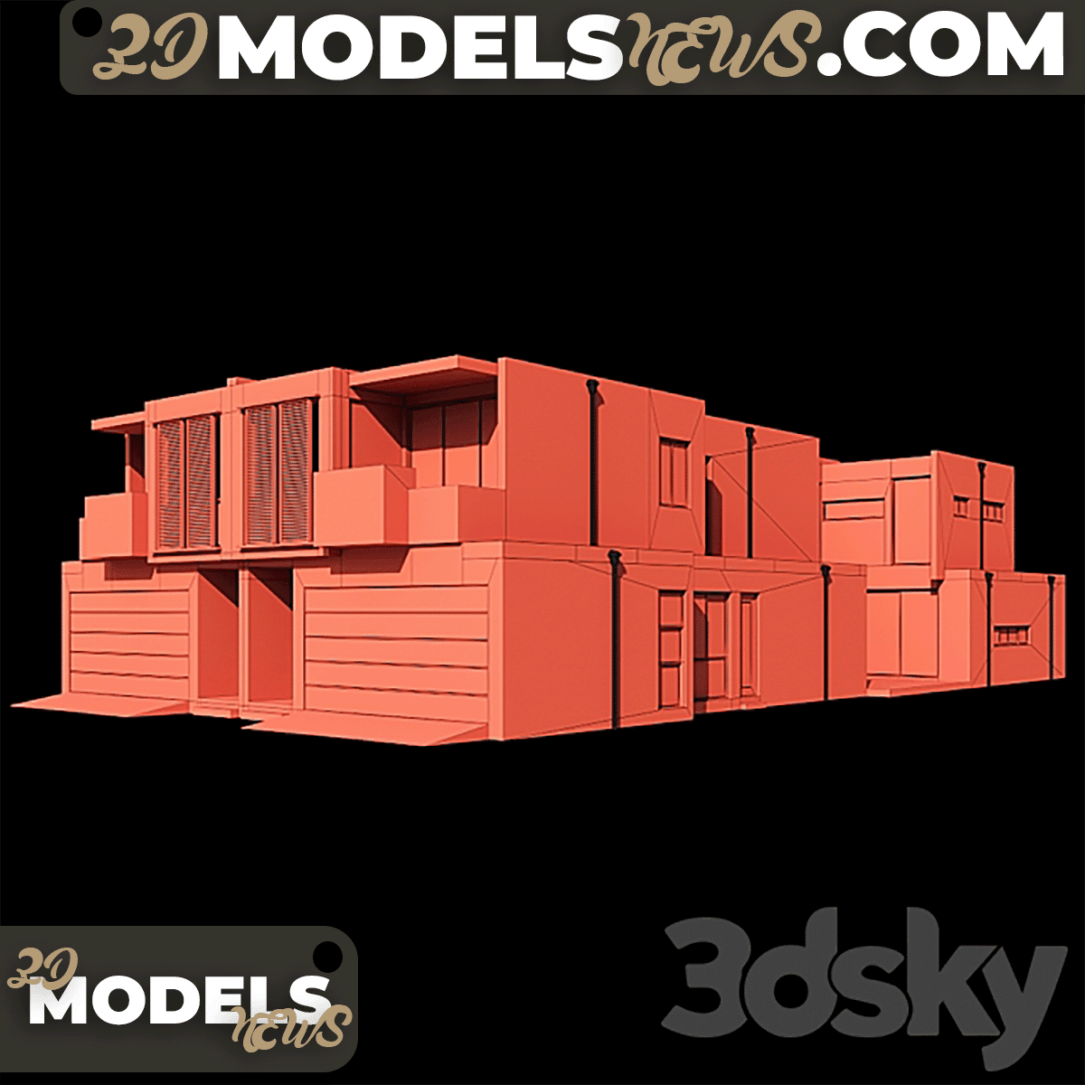 Building Model Modern House 03 6