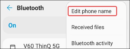 كيفية إعادة تسمية android bluetooth