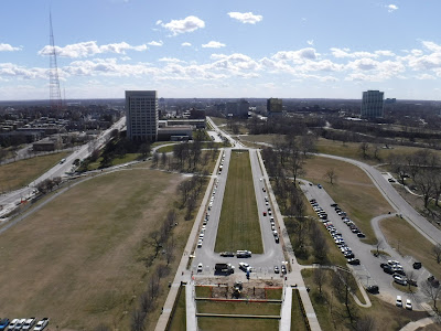 view of WWI Museum grounds as seen from the tower