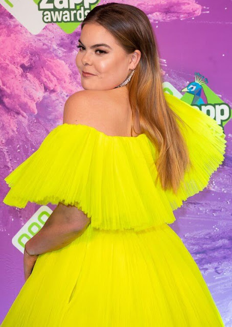 Countess Eloise of Orange-Nassau wore a neon-yellow voluminous tulle dress by H&M.  Innovation Circular Design Story collection