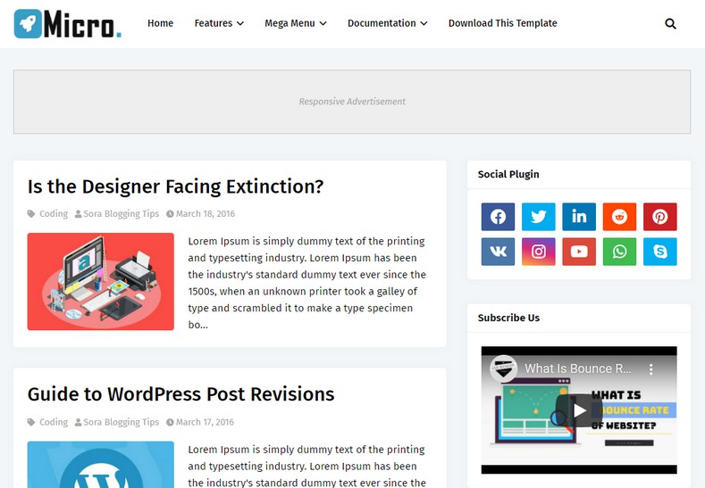 Micro Blogger Template