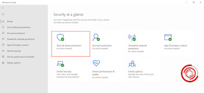 Silakan kalian buka aplikasi Windows Defender atau Windows Security lalu pilih menu Virus & threat protection