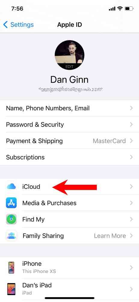 مشكلة ملء iCloud