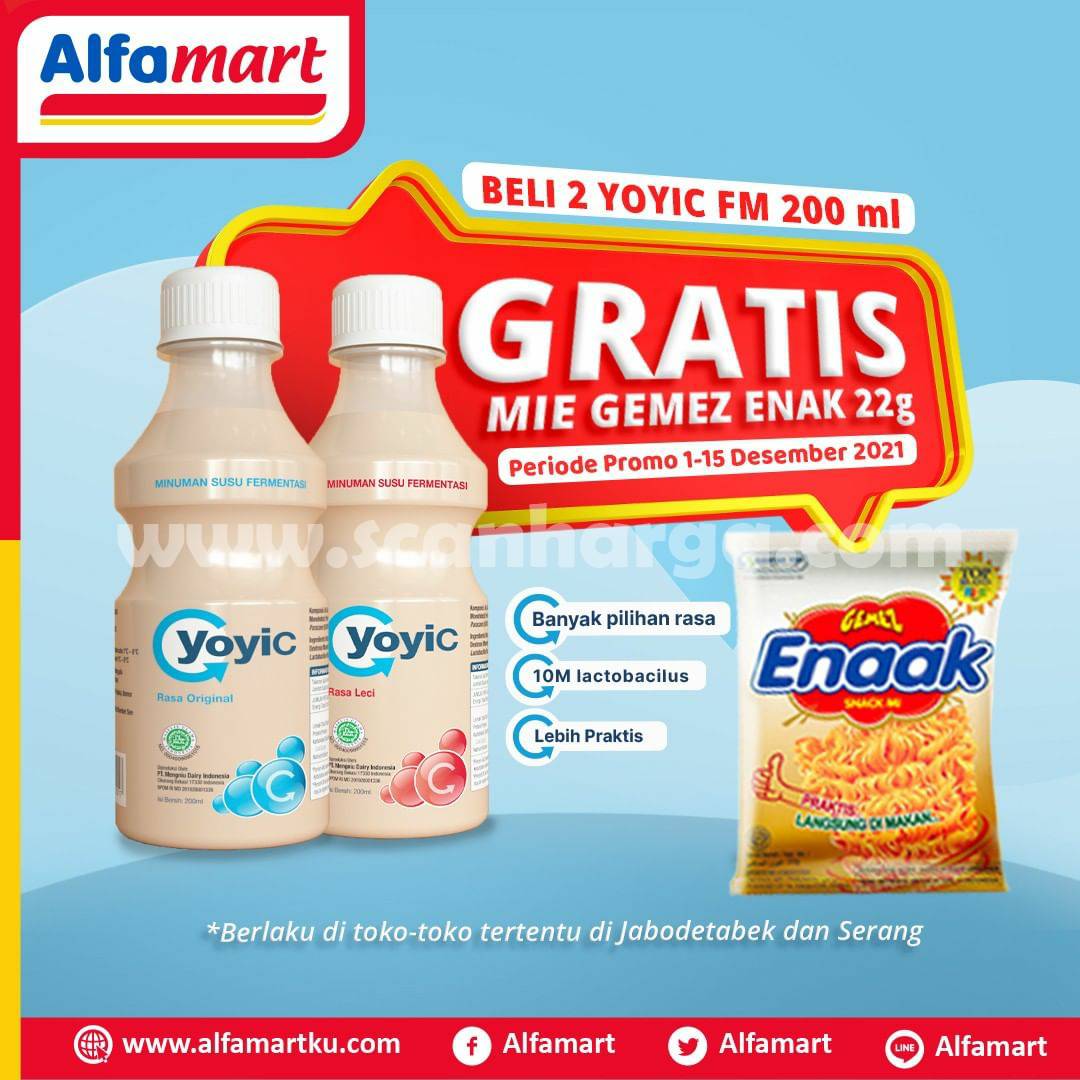 ALFAMART Promo YOYIC FM 200ml GRATIS Mie Gemez Enak