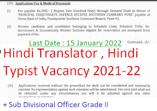Hindi Translator Vacancy December 2021