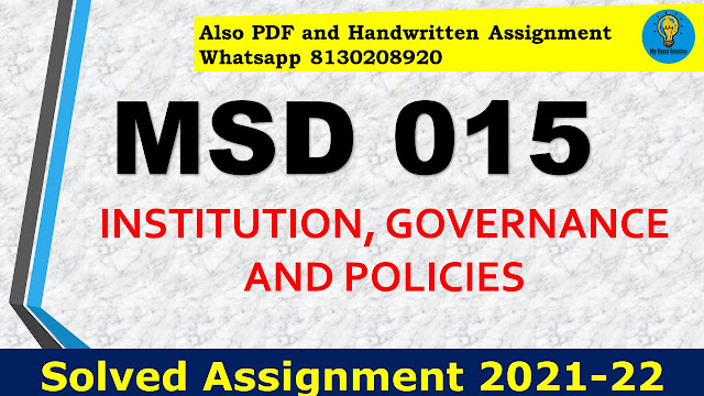 MSD 015 Solved Assignment 2021-22