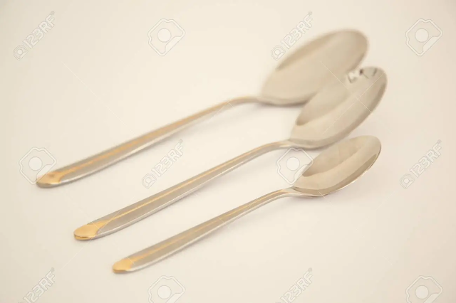 3 spoons, two large and one small.