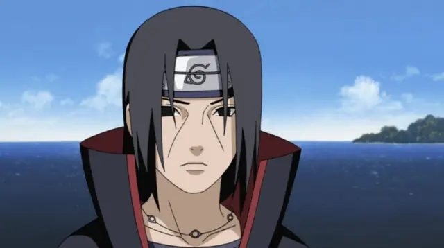 Naruto'daki Akatsuki Üyesi Itachi Uchiha'nın bir görüntüsü.