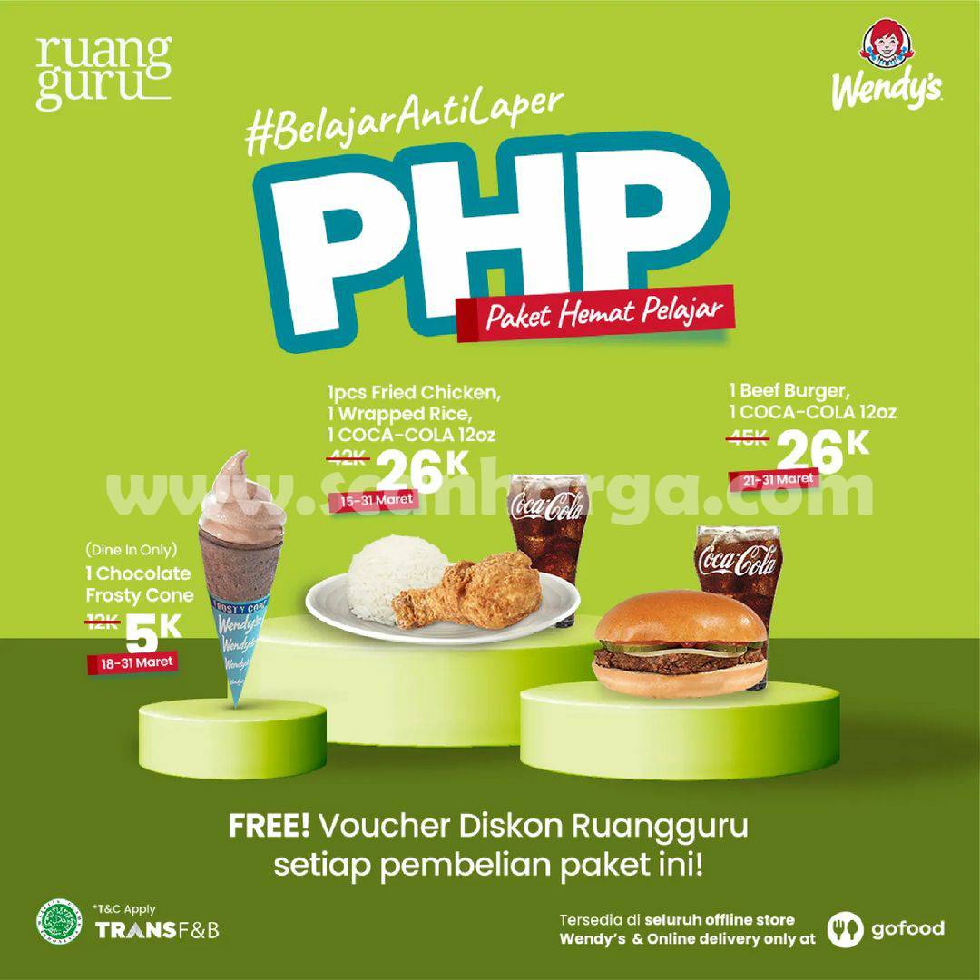 WENDYS PHP Promo Paket Hemat Pelajar – Harga mulai Rp. 5.000 aja*