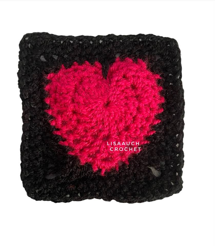 How to Crochet a Heart Granny Square Written Pattern FREE