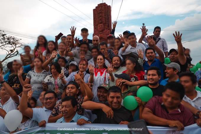 Sheinbaum promete construir autopista Palenque-San Cristóbal e impulsar a los caficultores