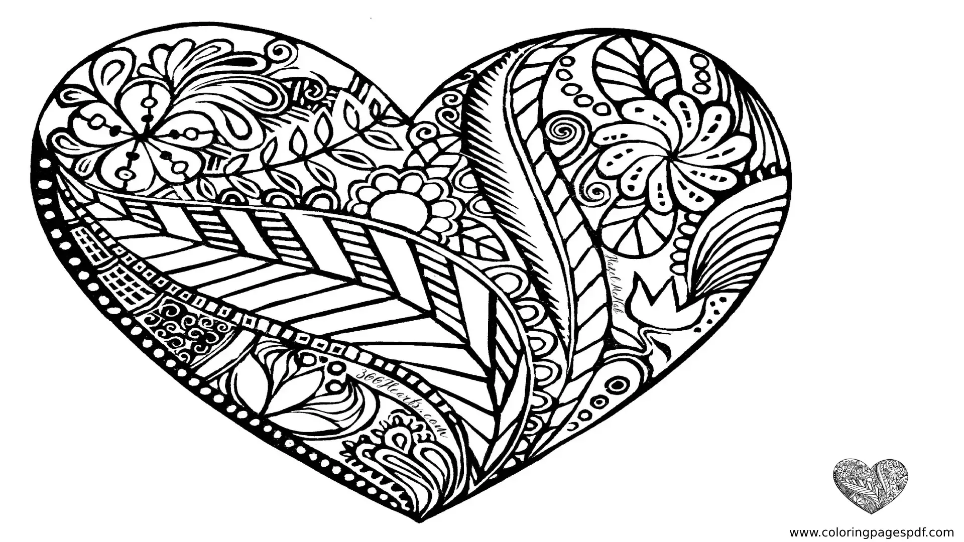 Coloring Pages Of Heart Plants Mandala