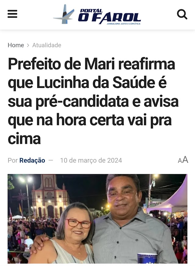 "Ninguém pense que vamos ficar parados e abandonar nossa pré-candidata", diz Prefeito de Marí/PB