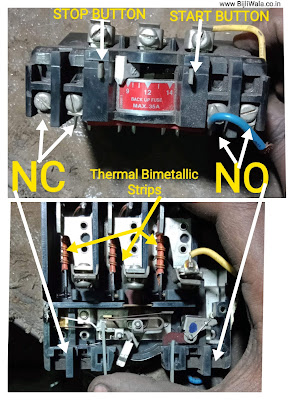 Thermal Bimetallic strips inside thermal overload relay