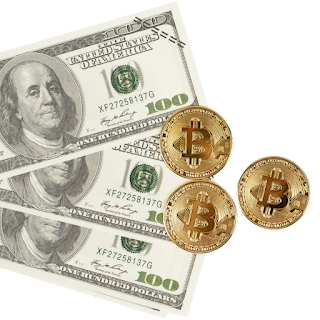 US Dollar Notes with Bitcoin Transparent Image
