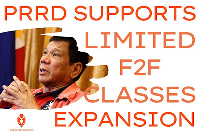 PRRD Supports Limited Face-toFace Classes Expansion
