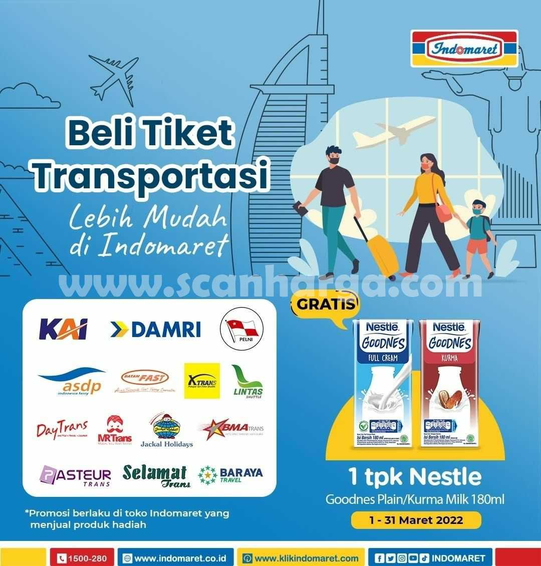 Promo INDOMARET Beli Tiket Transportasi - GRATIS 1 tpk Nestle