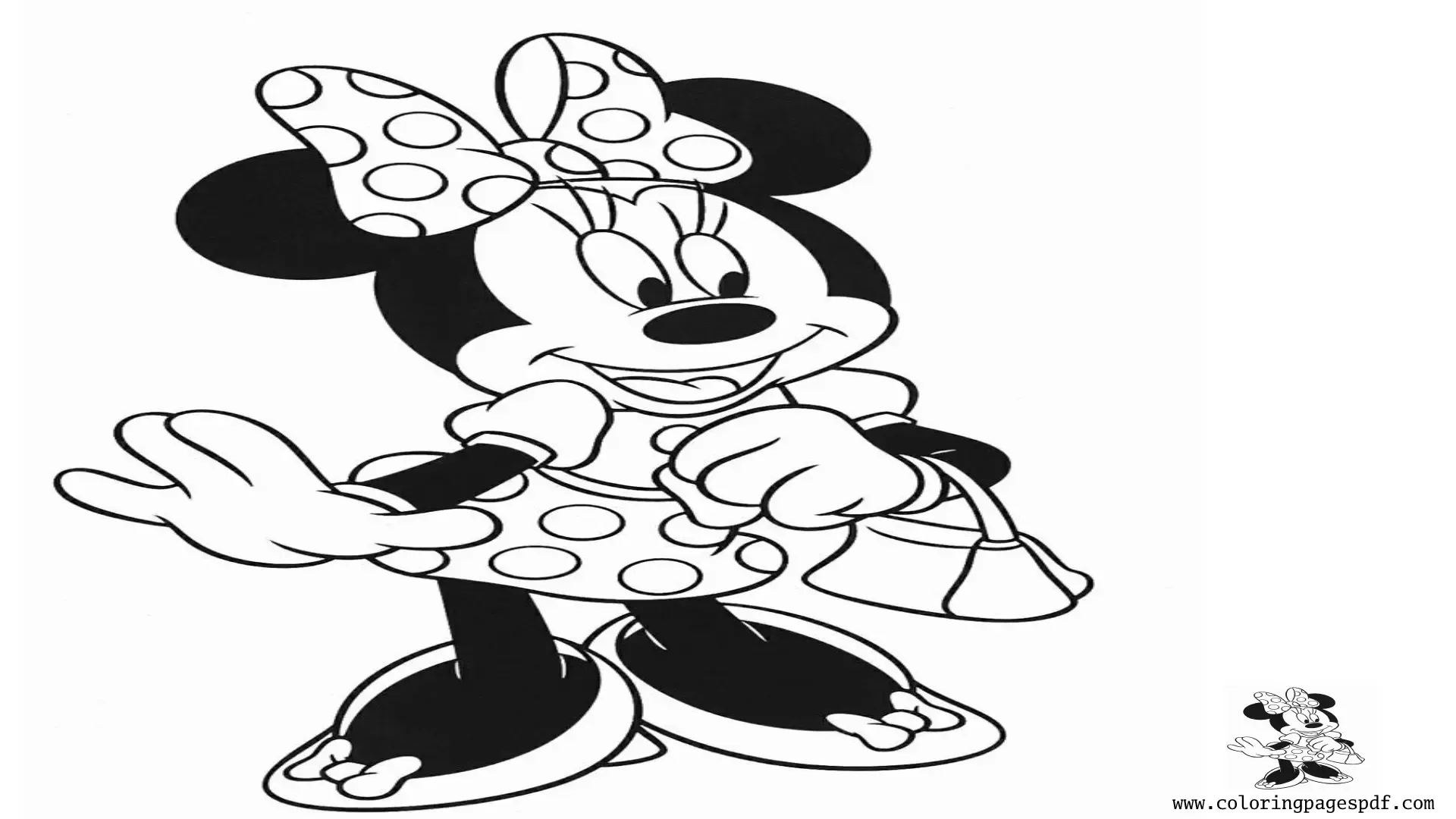 Coloring Pages Of Minnie Mouse Holding A Purse