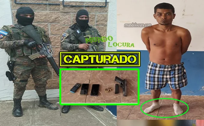 Con medias y asustado: Así capturaron los soldados a alias "Negro": Peligroso pandillero de la MS13 con un arma de fuego y hasta cartuchos