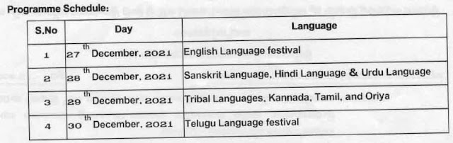 Language Festivals in all schools jr colleges activities schedule