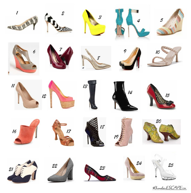 Rhonda's Escape: Feminine Differential - 25 Types of High Heels