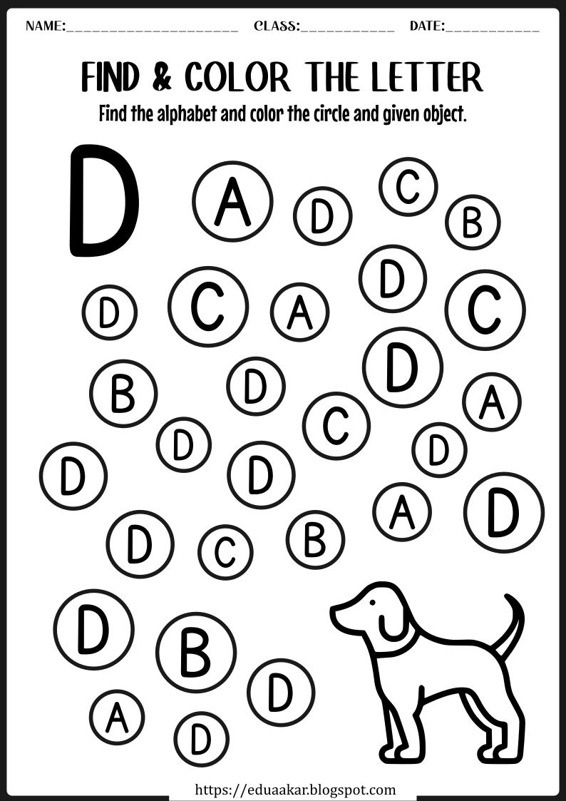 Identify Alphabet D Worksheet