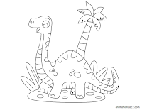 coloring page Cute Dinosaur