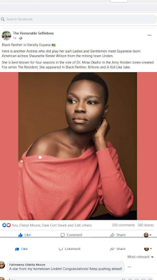 Linden er who appeared in Black Panther movie posted by Fahmeena Odetta Moore