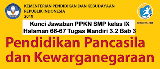 Kunci Jawaban PPKN SMP kelas IX Halaman 66-67 Tugas Mandiri 3.2 Bab 3