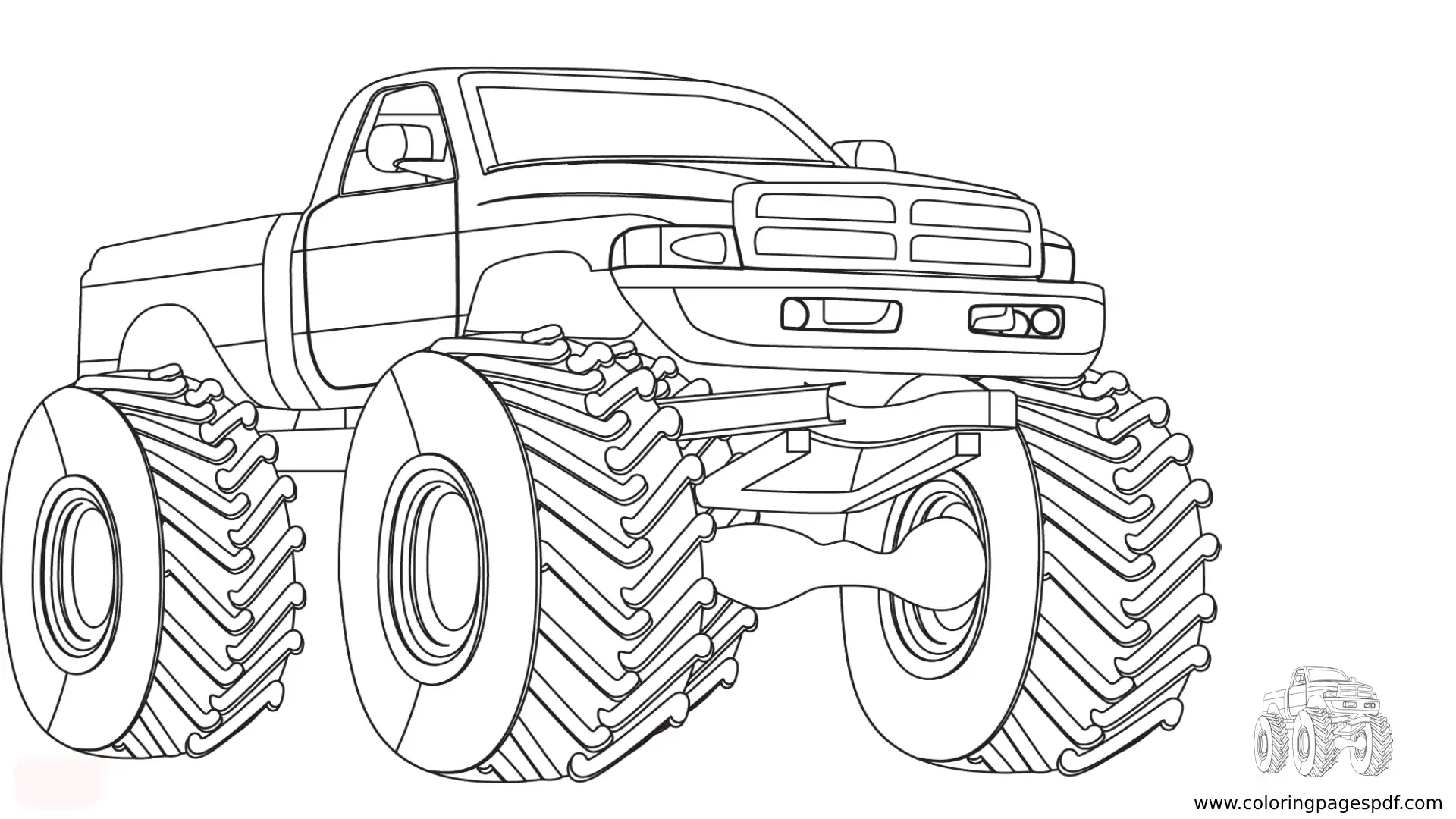 Coloring Pages Of A Big Monster Truck