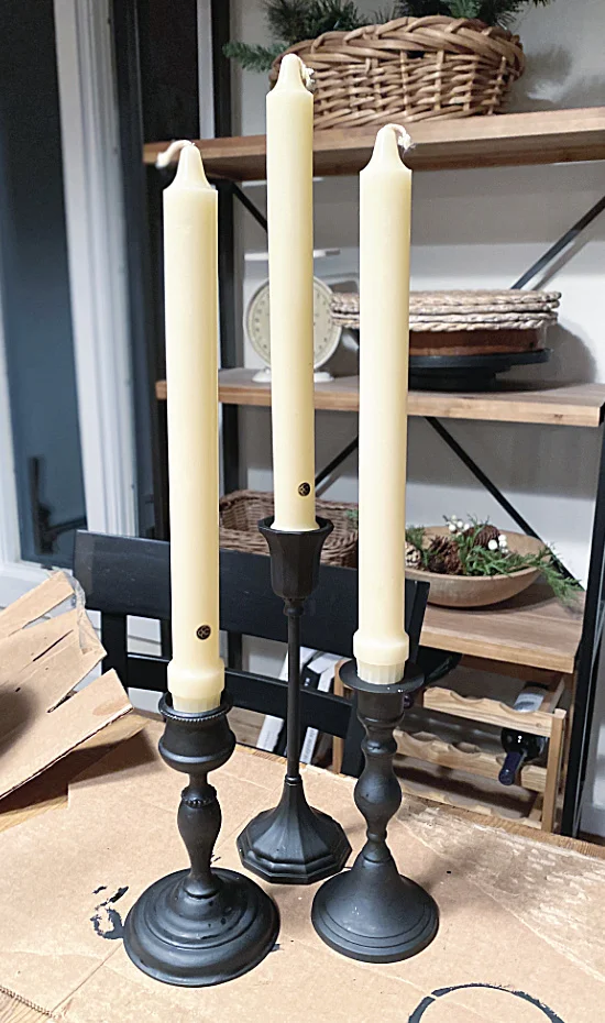 black matte candlesticks