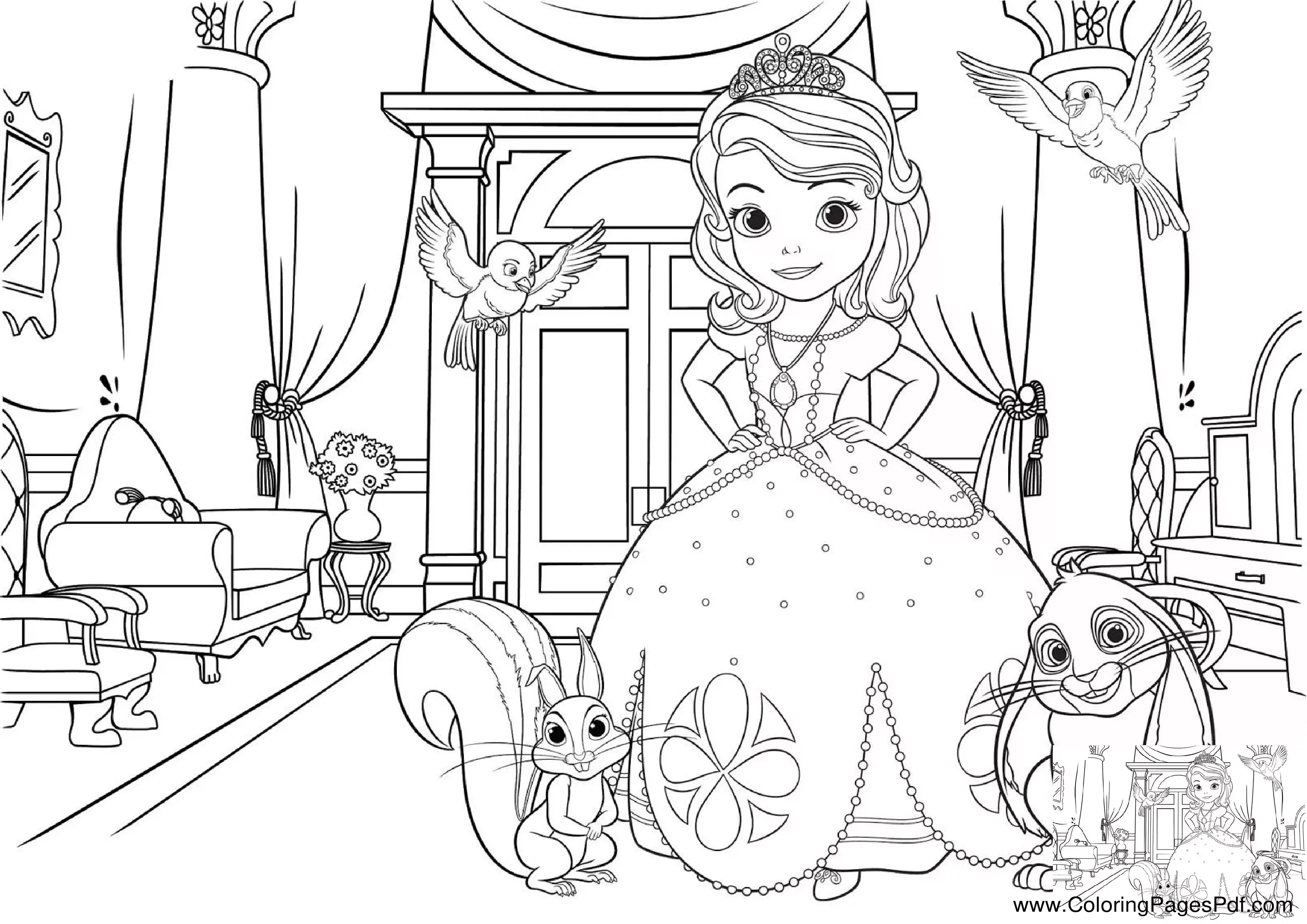 Princess coloring pages for girls