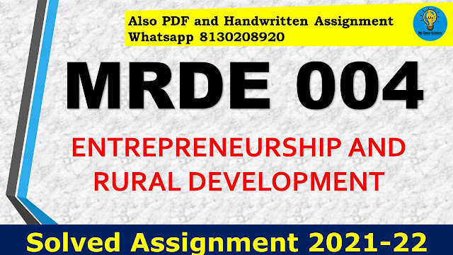 MRDE 004 Solved Assignment 2021-22