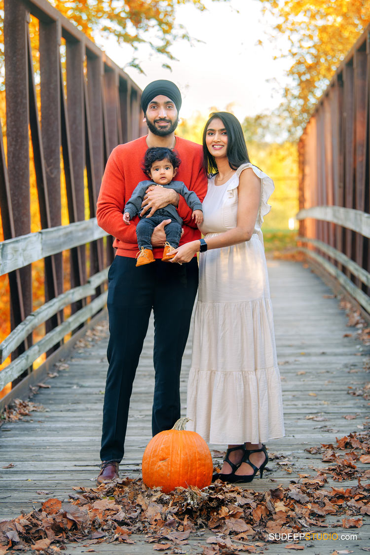 Punjabi Sikh Indian Family Photography in Fall Color Nature in Nichols Arboretum by SudeepStudio.com Ann Arbor Canton Family Portrait Photographer