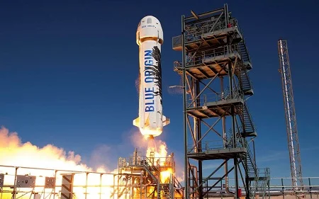 Blue Origin landed after a few minutes in space