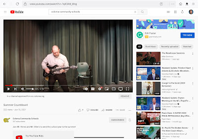 Screenshot of Coloma Community Schools Video showing typical YouTube interface.