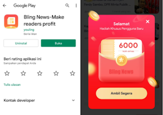 Aplikasi Bling News Apk Penghasil Uang Baru Rilis Terbukti Membayar, Begini Cara Mainnya