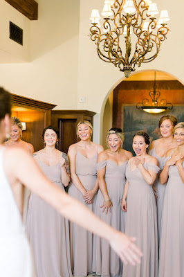 bridesmaids seeing bride