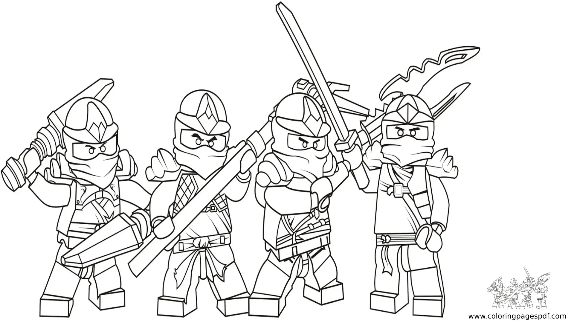 Coloring Pages Of Ninjago Team