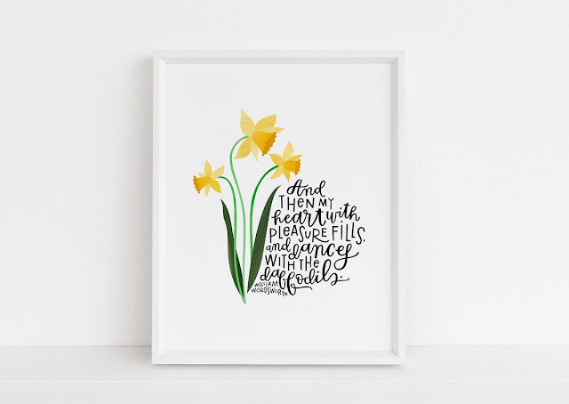 I wandered lonely daffodil print etsy