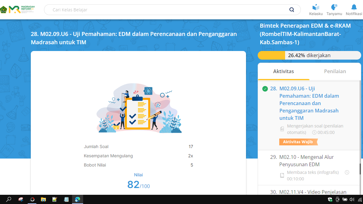 Kunci Jawaban 28. M02.09.U6 - Uji Pemahaman: EDM dalam Perencanaan dan Penganggaran Madrasah untuk TIM