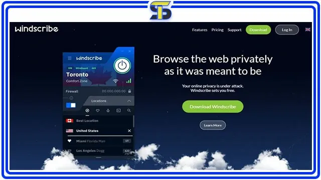 أفضل برنامج vpn مجاني للاندرويد " Windscribe"