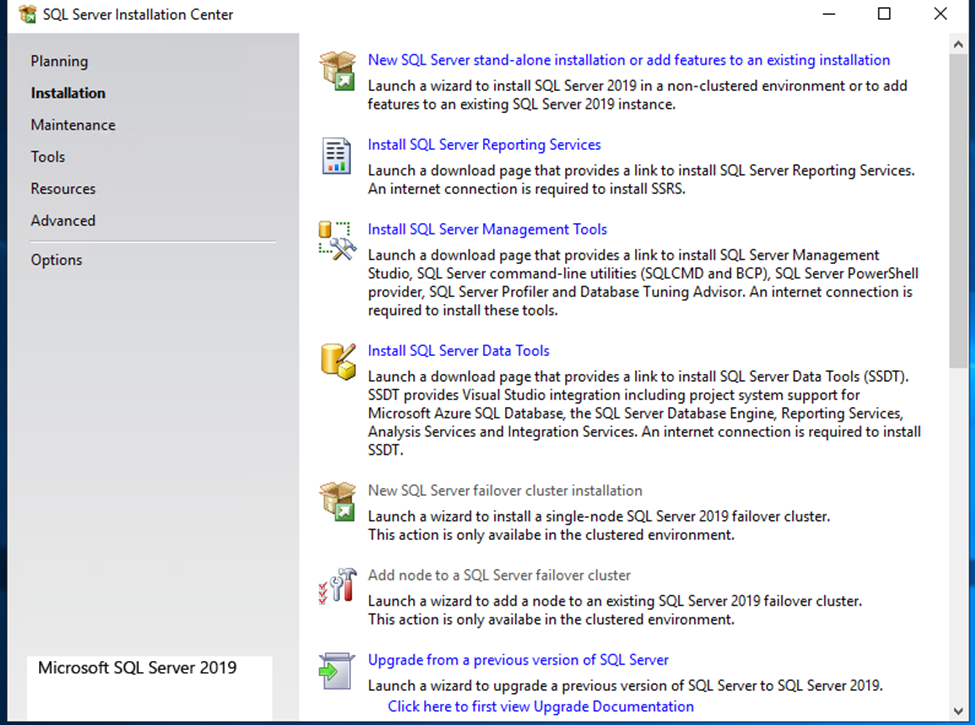 SQL Server Installation center (1)