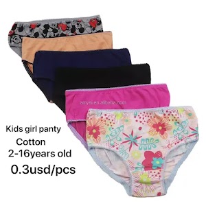 100% cotton kids girl brief underwear