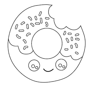 Cute donut free coloring pages for kids