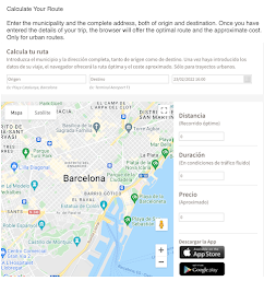 Calcula tu ruta (TAXI Oficial) barcelona.