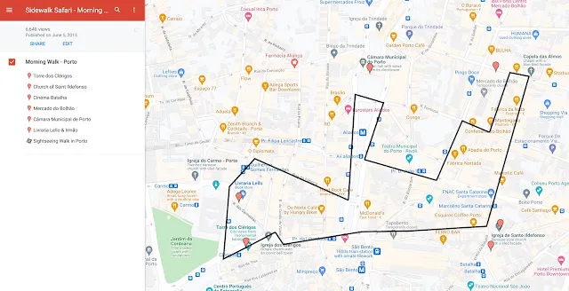 Walk in Porto map