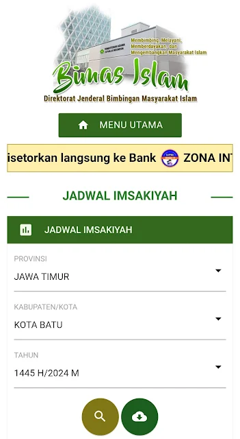 Jadwal Imsakiyah Ramadan 1445 H/2024 M Kota Batu Provinsi Jawa Timur