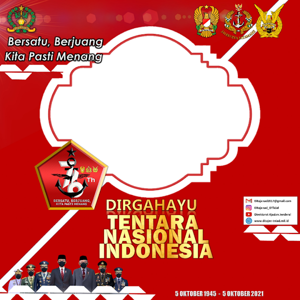 Link Twibbonize Hari Tentara Nasional Indonesia TNI 5 Oktober 2022 id: huttni76ditajenad