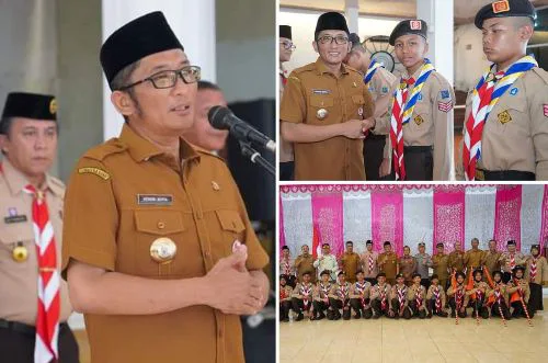 Ikuti Lomba Tingkat IV Regu Penggalang, Wako Hendri Septa Lepas Kontingen Pramuka Kota Padang